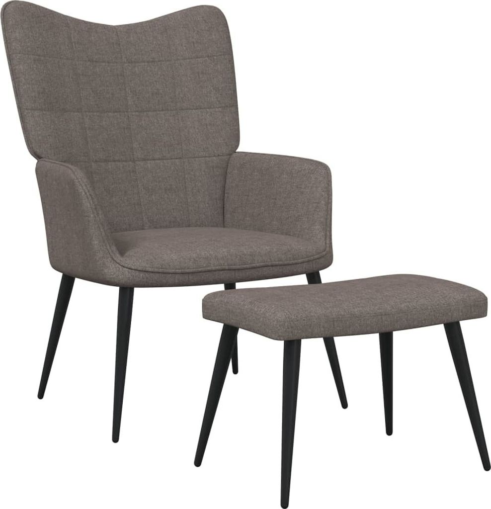 Relaxsessel mit Hocker Taupe Stoff