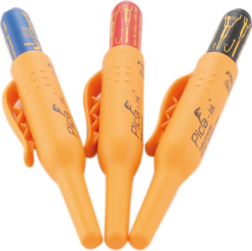 Pica L150-Pica ink-Set LYRA Tieflochmarker permanent 3 Stifte, Farben schwarz,, rot, 3 Stück