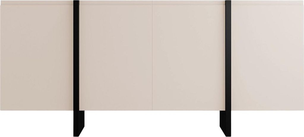 4-türige Kommode aus MDF - Beige und Schwarz - LUVONIA Produktbild 