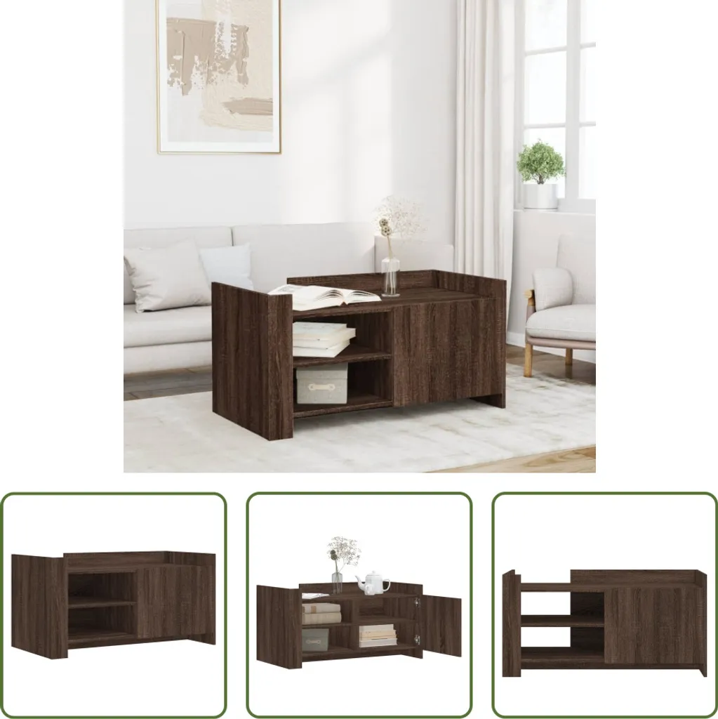 Tavolino Salotto Rovere Marrone 100cm - Resistente e Capiente