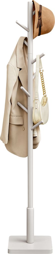 VASAGLE Garderobenständer,Kleiderständer Massivholz, Jackenständer Baumform,8 Haken für Jacken, Hüte,für Flur,Haken und Haltestange aus Kauts...