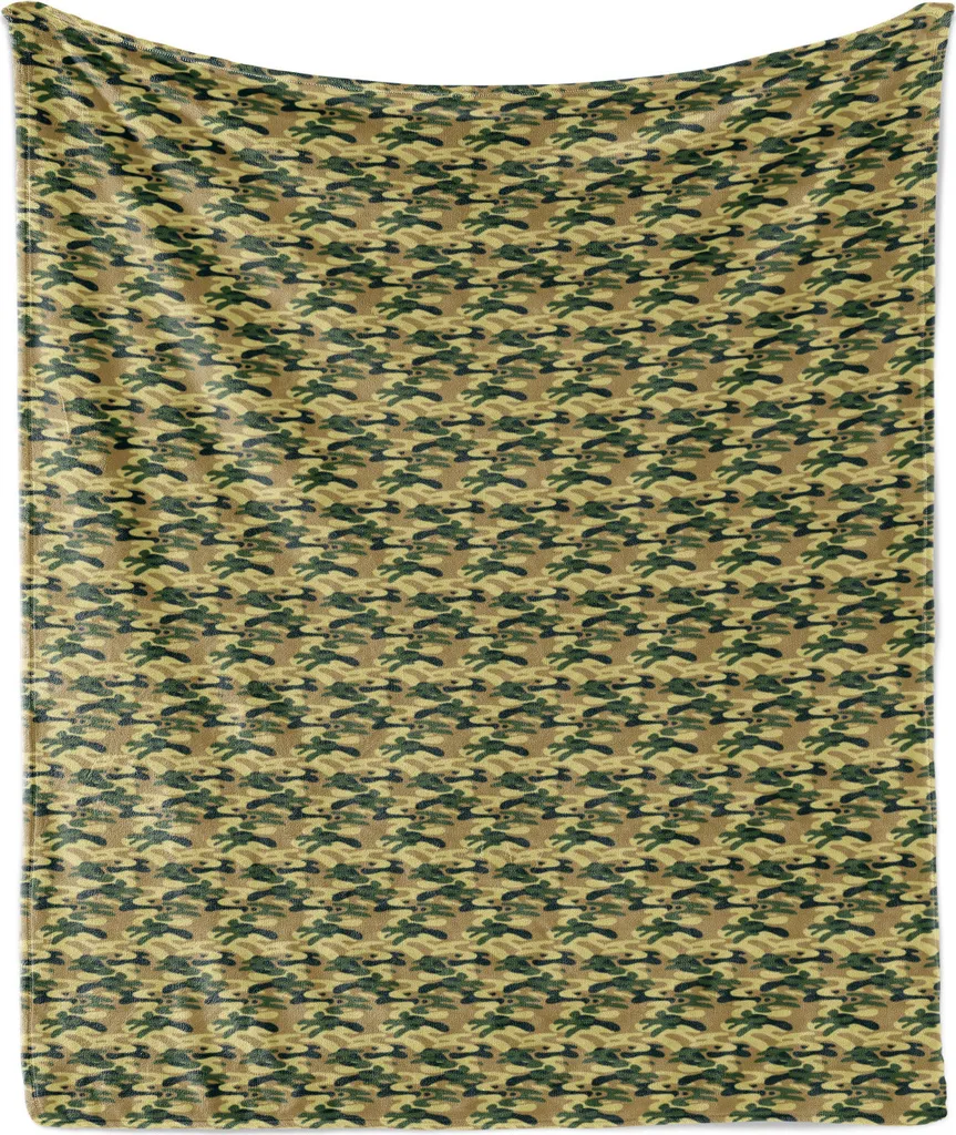 ABAKUHAUS Coperta Mimetica Jungle Camo: Calore e Morbidezza in Pile