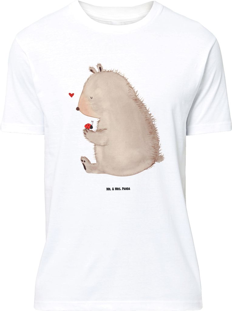 Mr. & Mrs. Panda Größe L T-Shirt Bär Marienkäfer - Weiß - Geschenk, Shirt, Liebe, Motivation, Das Leben Ist schön, Tshirt, Freiheit, Teddy, m...