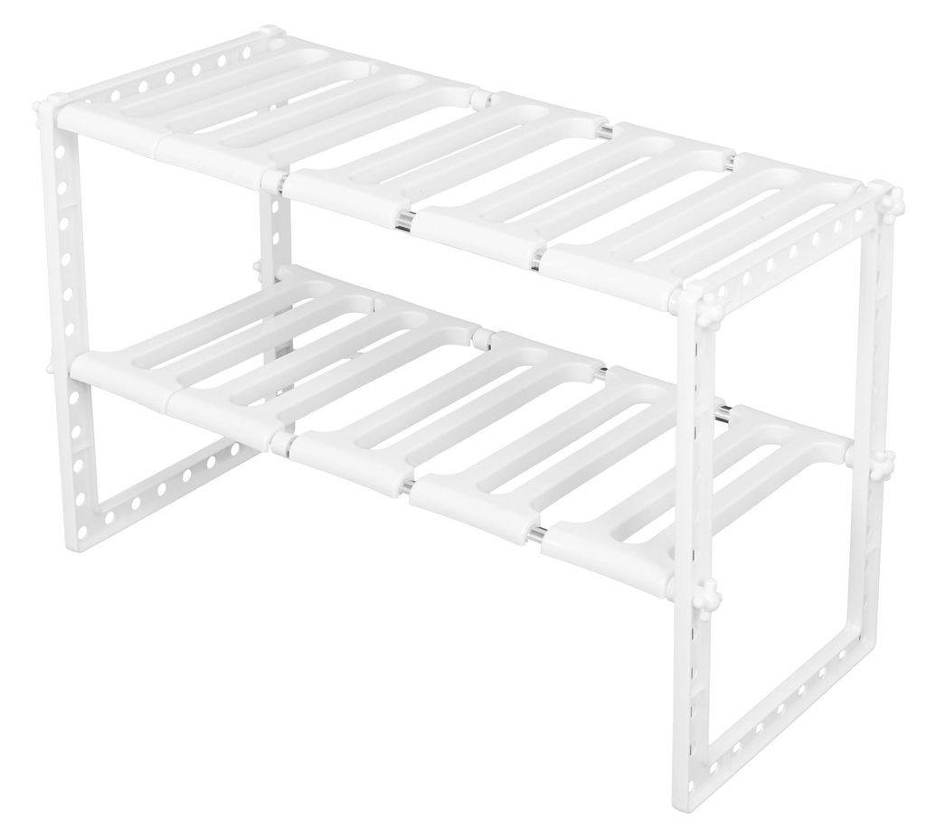 2-stufiges Waschbeckenregal, Schrank-Organizer, Aufbewahrung, Teleskopregal, Küche, Badezimmer, Halter