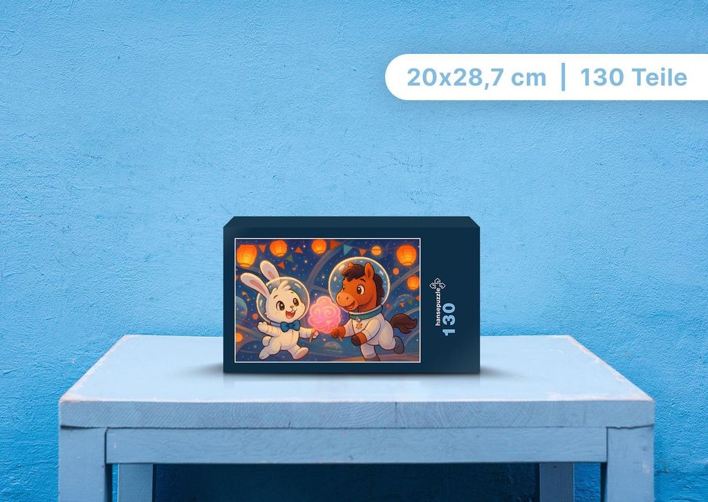 hansepuzzle 111948 - Bouncy und Huf Puzzle, 130 Teile, Kinder, 28,7 x 20,0cm mit hochwertiger Aufbewahrung, Kartonbox & Beutel