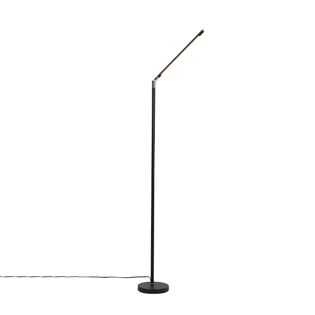 QAZQA - Moderne Stehleuchte I Stehlampe I Standleuchte I Lampe I Leuchte schwarz inkl. LED mit Touchdimmer - Berdien Dimmer I Dimmbar I Wohnzimmer ...
