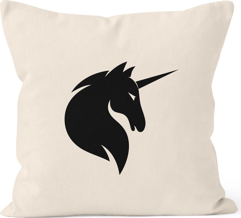Kissenbezug Einhorn Unicorn Kissen-Hülle Deko-Kissen 40x40 Baumwolle MoonWorks natur unisize