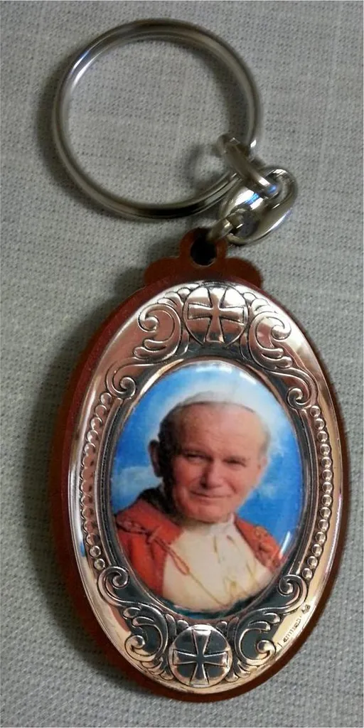 Porte-clés Jean-Paul II 4x6 cm robuste - Finition Premium VL90203