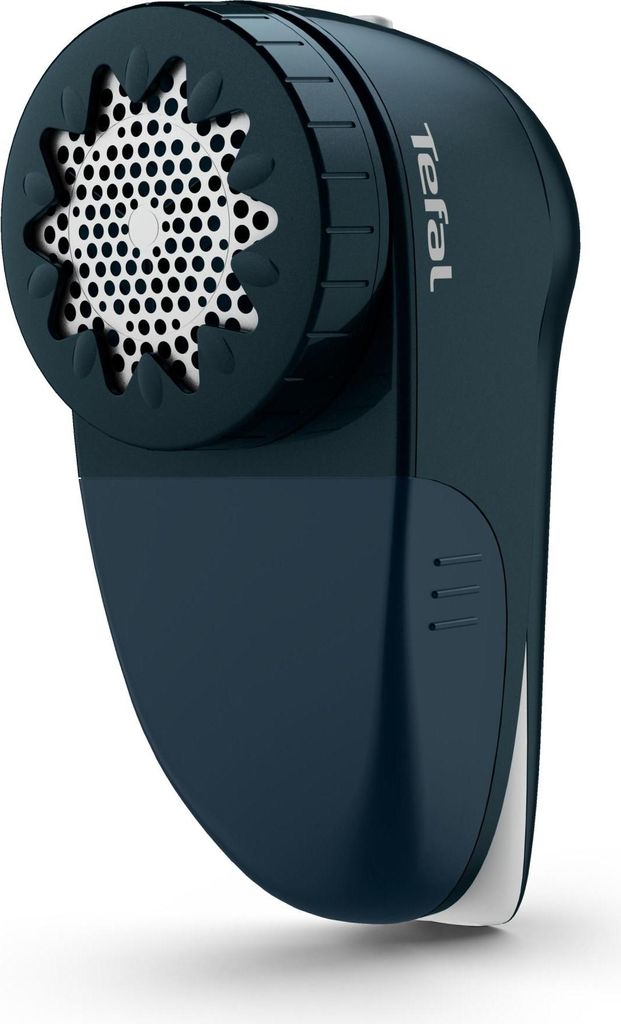 A dark blue TEFAL lint remover is shown against a white background.
