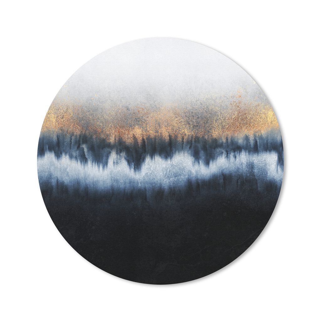 MuchoWow Mauspad Mousepad Abstrakt - Gold - Luxus - Blau 40x40 cm - Mousepads - Maus Mat - Pad - Mausunterlage - Schreibtisch Accessoires