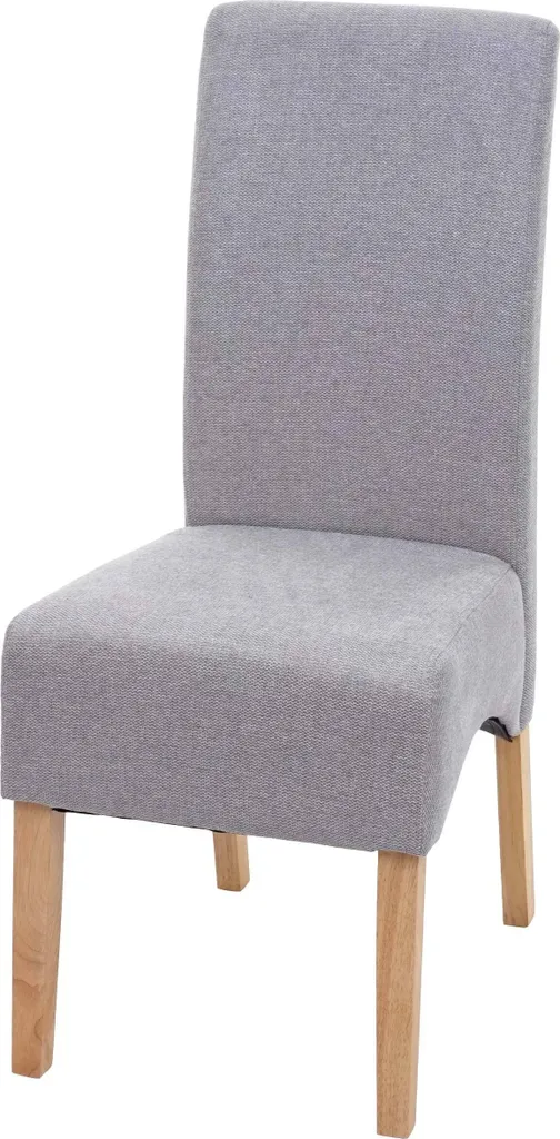 Sedia da Tavolo Latina Tessuto Grigio e Gambe Chiare MVG