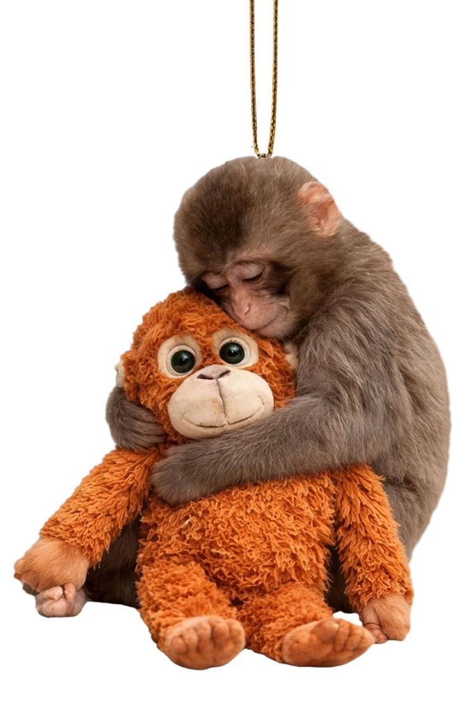 Plüsch-Schlüsselanhänger mit Affe, 2D-Affe aus Acryl, ideal für Rucksack, Handtasche und Autoschlüssel – ein emotionales Geschenk für Famil...