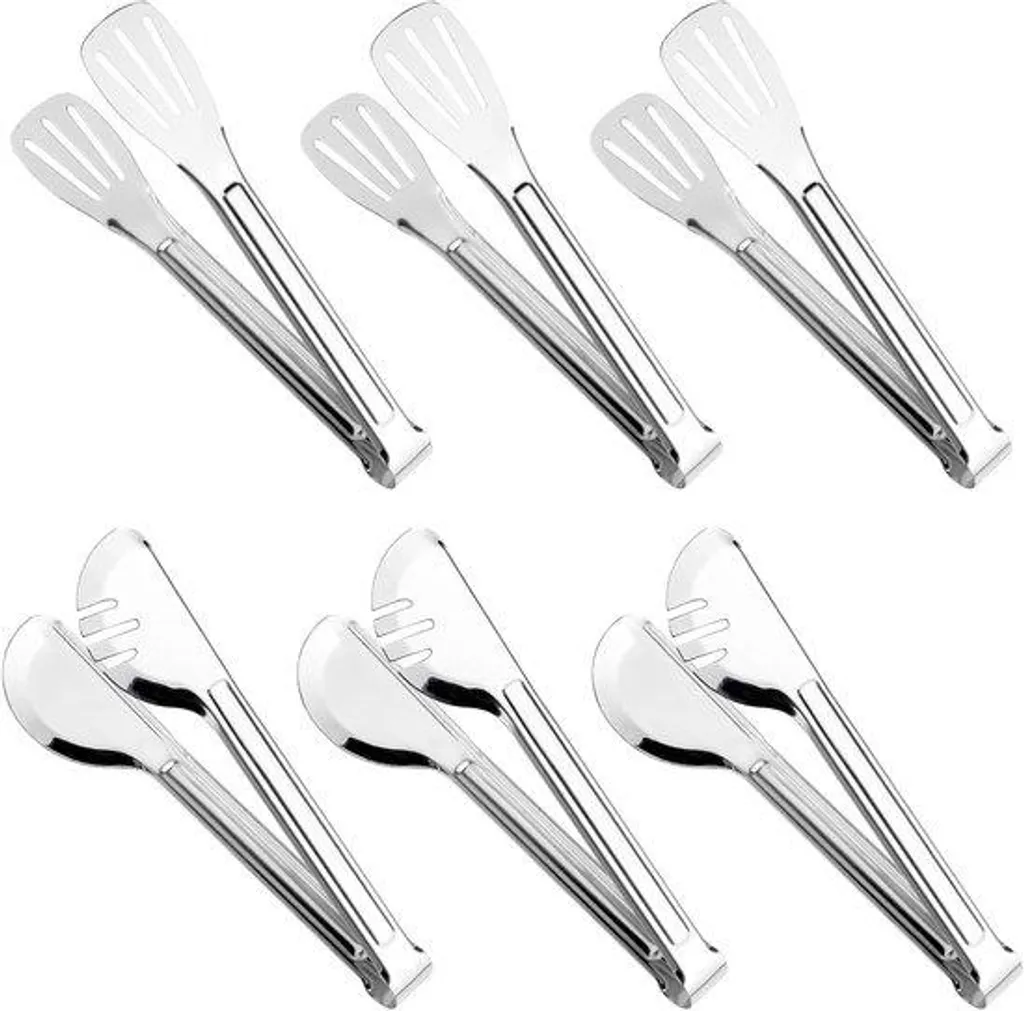 Pinces de service de cuisine en inox lot de 6 pièces polyvalentes 24cm