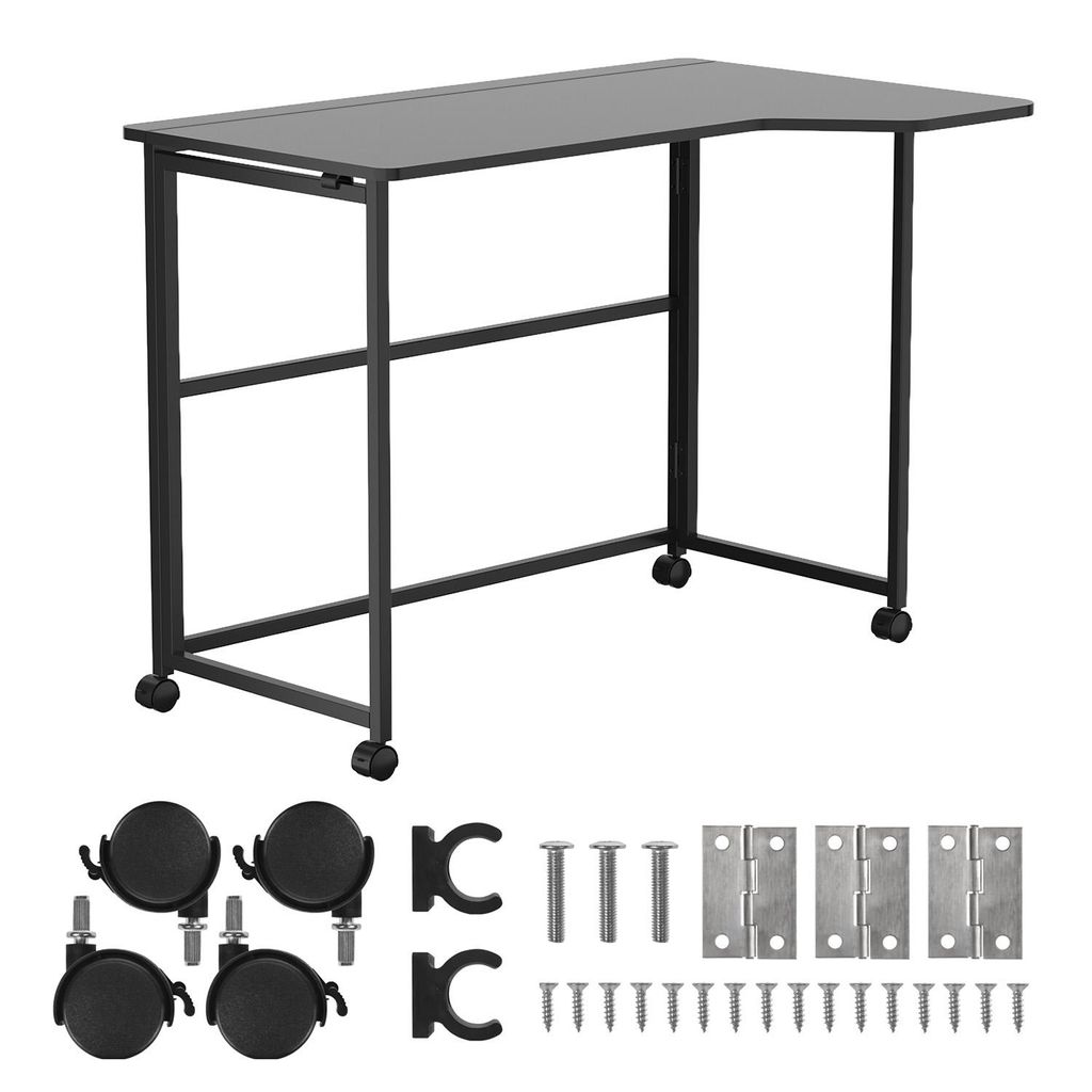 Klappbarer Schreibtisch „Maclean“ schwarz fahrbar 100 x 65 Produktbild 