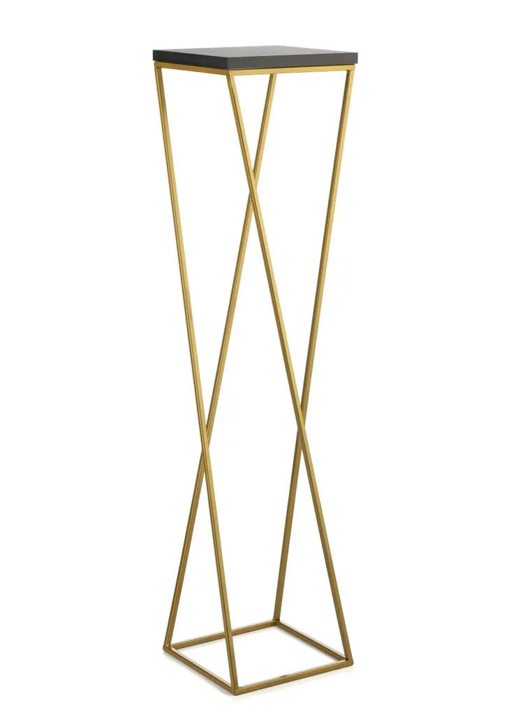 Howhomely Porte-fleurs métal doré 100 cm : colonne moderne de luxe
