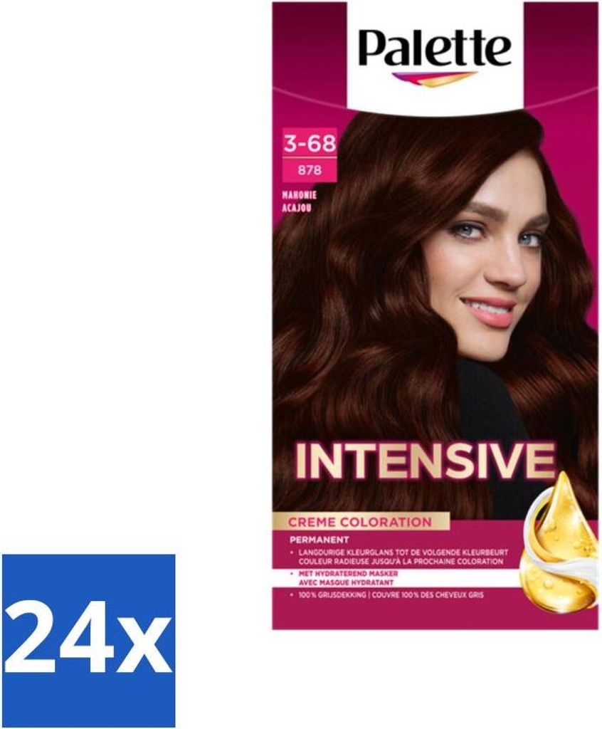 Palette Intensive Oil-Care Color Haarfarbe 878 Mahagoni - Vorteilspack - 24 Stücke