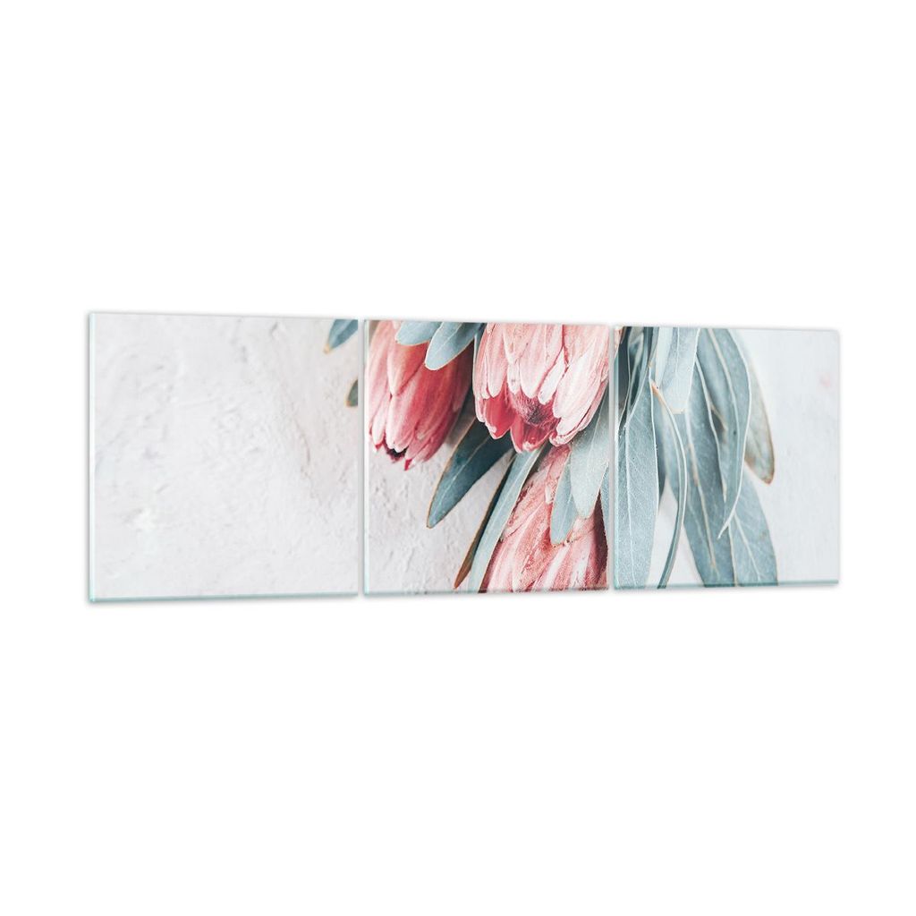 Bilder auf glas - 3 Teile - Blume Eukalyptus Australier - 150x50cm - Glasbilder - Wandbilder - Bilder - Wanddekoration aus Glas - Glas Bilder - Wan...