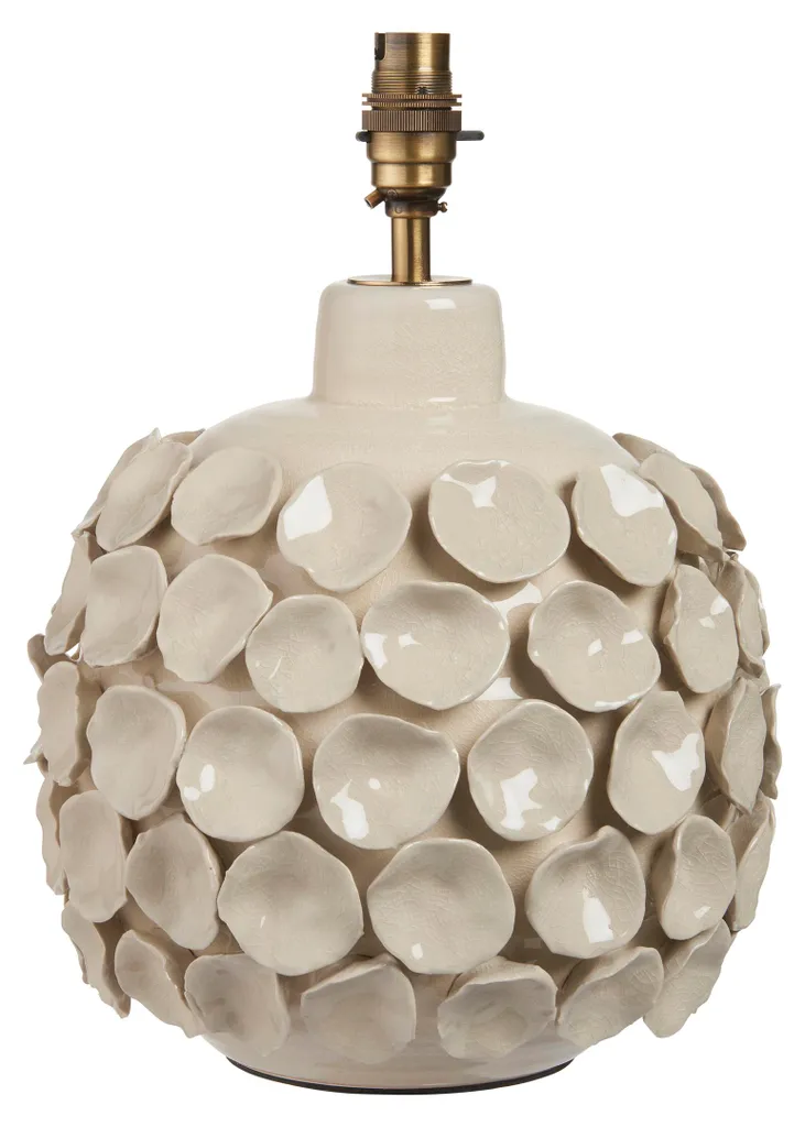 Lampe de chevet sculptée BORELLO crème pour ambiance douce de chambre