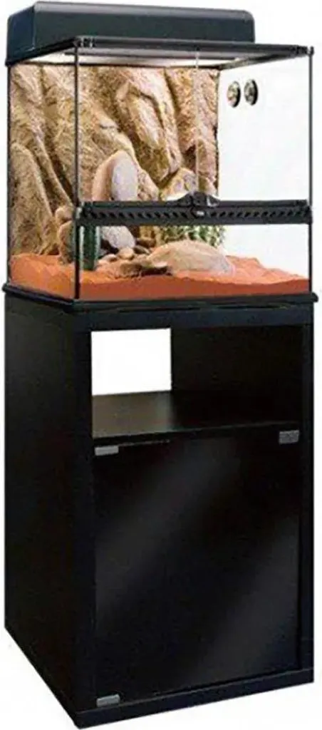 Armoire de Rangement Terrarium 45x45 cm - Finition Noire et Porte Aimantée