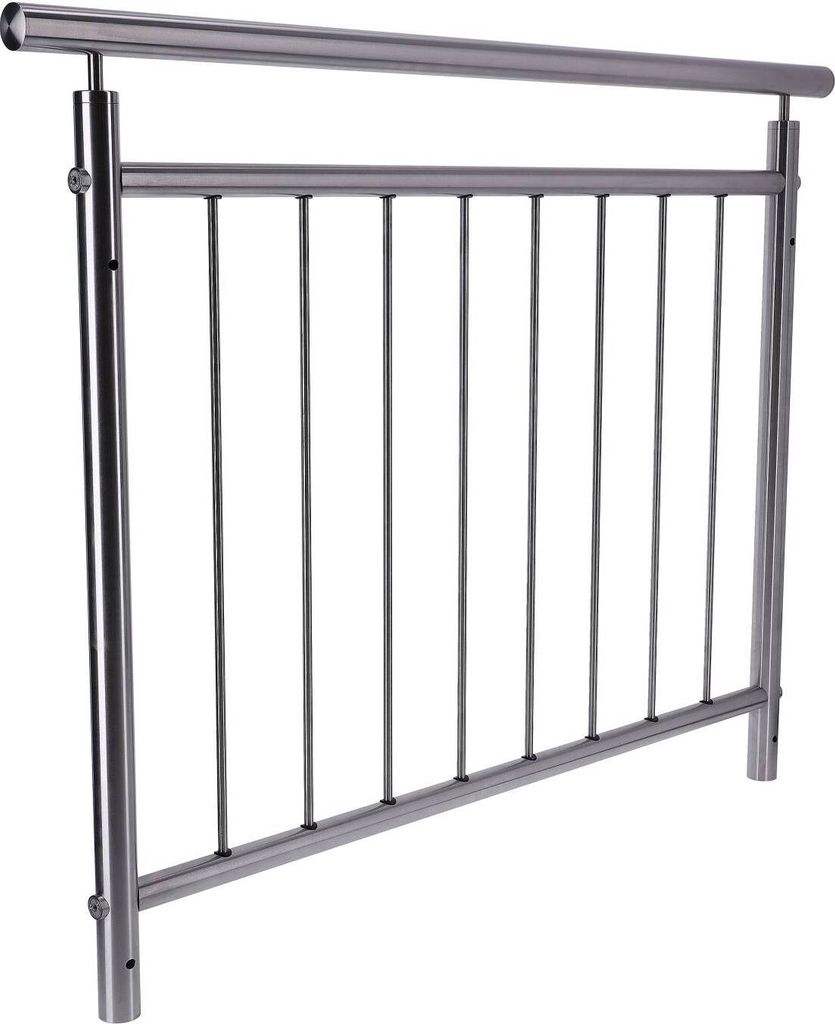 TIBU Französischer Balkon Edelstahl Länge 100cm-300cm Geländer Aussen Balkongeländer Terrassengeländer, Fensterbreite von 161 bis 173 cm und 1...