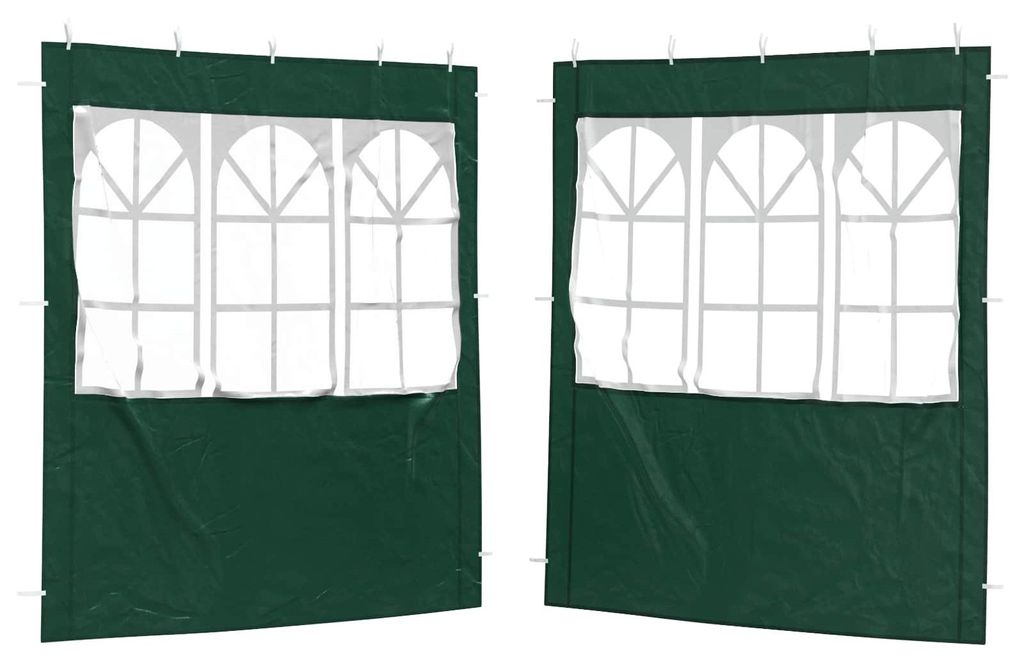 vidaXL Party Zelt Seitenteil 2 pcs 200 x 195 cm Grün PE und Produktbild 