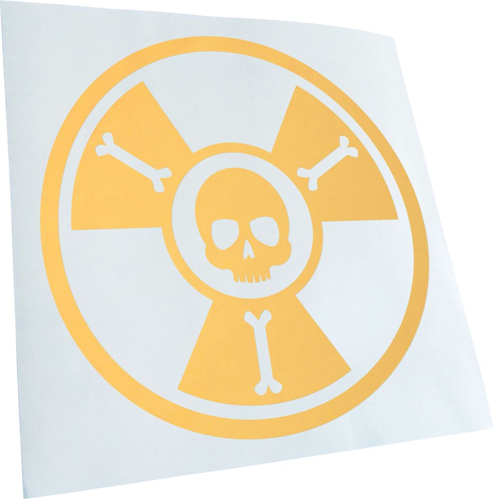 Kiwistar - Autoaufkleber - Atomsymbol Totenkopf - Creme - 60x60cm - Aufkleber für Auto, Laptop, Fahrrad, LKW, Motorrad mehrfarbig JDM Decal Racing