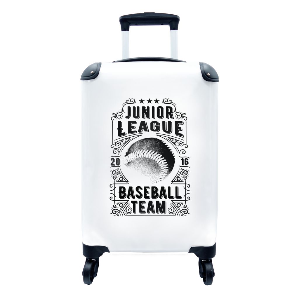MuchoWow Koffer Handgepäck Trolley Rollkoffer Kleine Reisekoffer mit 4 Rollen - "Jugendliga, Baseballmannschaft" auf weißem Hintergrund - Cabin...