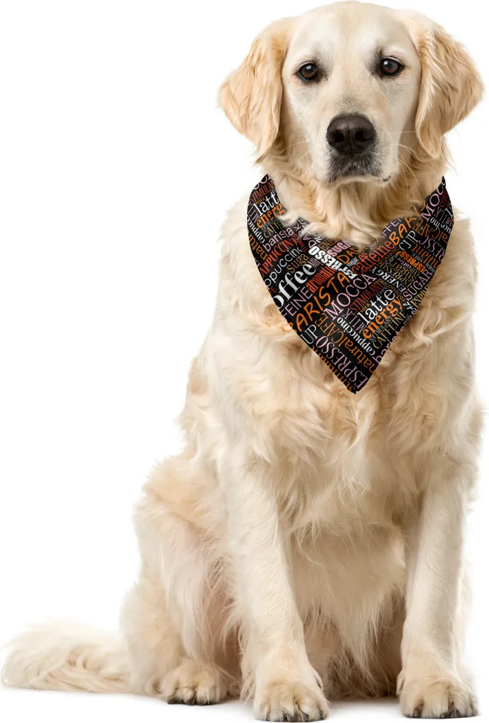 Bandana Cane ABAKUHAUS Motivo Caffè 55x55 cm - Accessorio Pet Premium