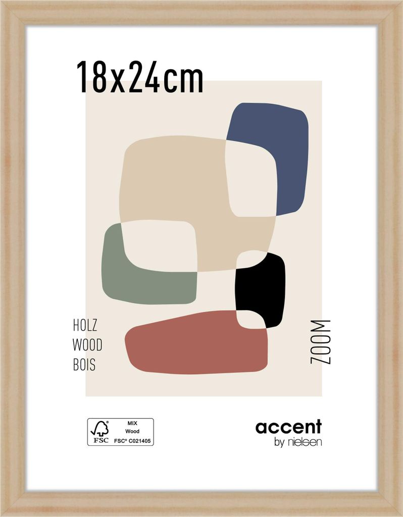 accent by nielsen Holz Bilderrahmen Zoom, 18x24 cm, Natur