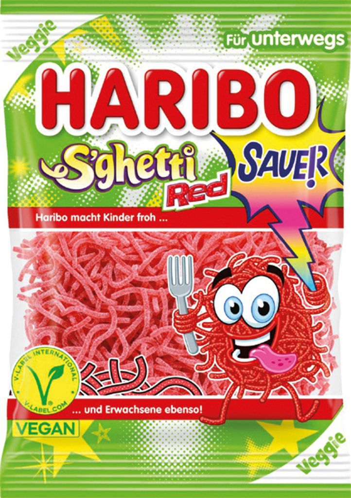 Haribo S'ghetti Rouges, bonbons acidulés, 85 g Image du produit 
