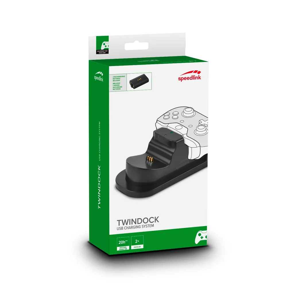 Chargeur Double Manette TWINDOCK Speedlink pour Console de Jeux Vidéo Noir - 8