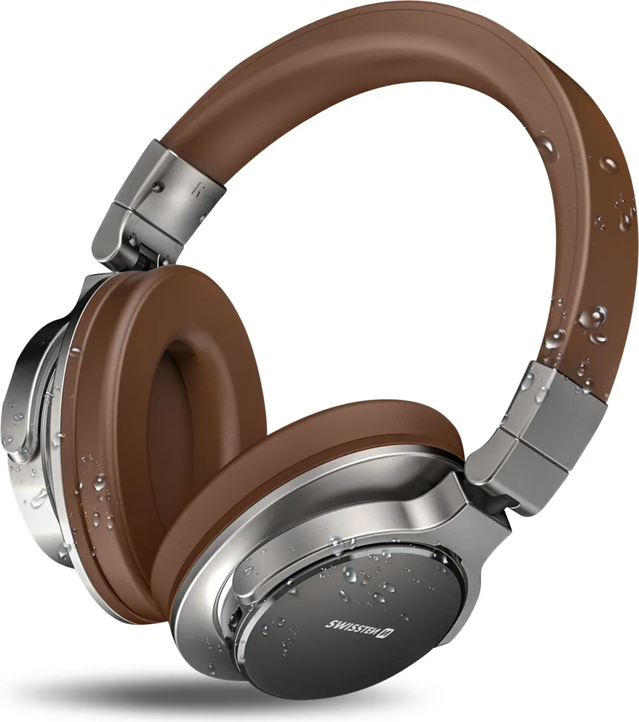 Casque d'écoute circum-aural Swissten Jumbo Brun avec micro intégré