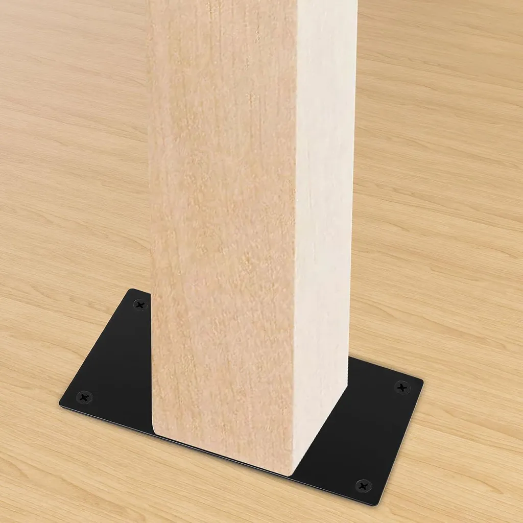 Ancrage de poteau 165 x 88 mm en acier noir haute résistance - 4 unités