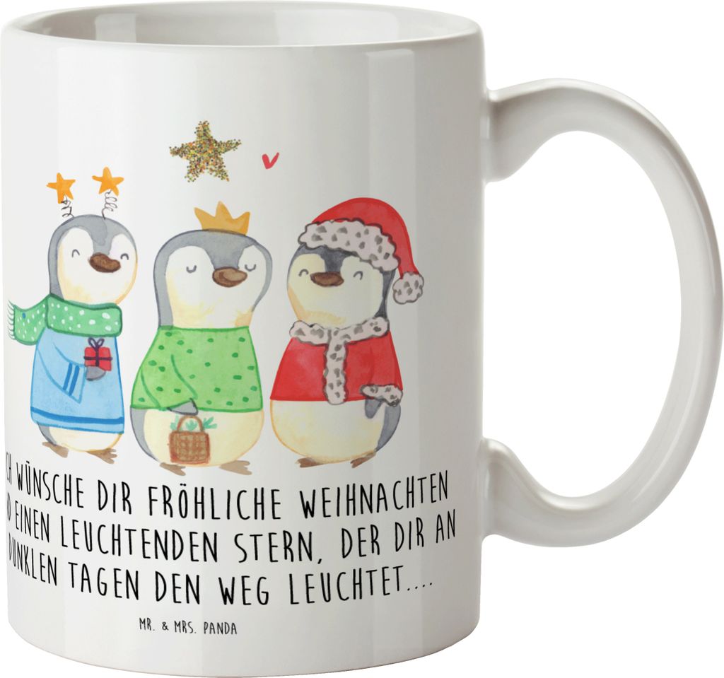 Mr. & Mrs. Panda Plastikbecher Winterzeit Heilige drei Könige - Weiß - Geschenk, Weihnachten, Haferl, Winter, Weihnachtstage, Schulkind Tasse, Ki...