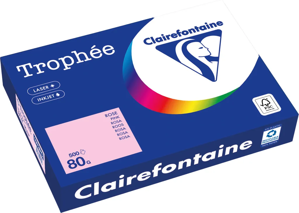 Clairefontaine 1973PC Carta Rosa A4 80g - Qualità Premium per Stampanti