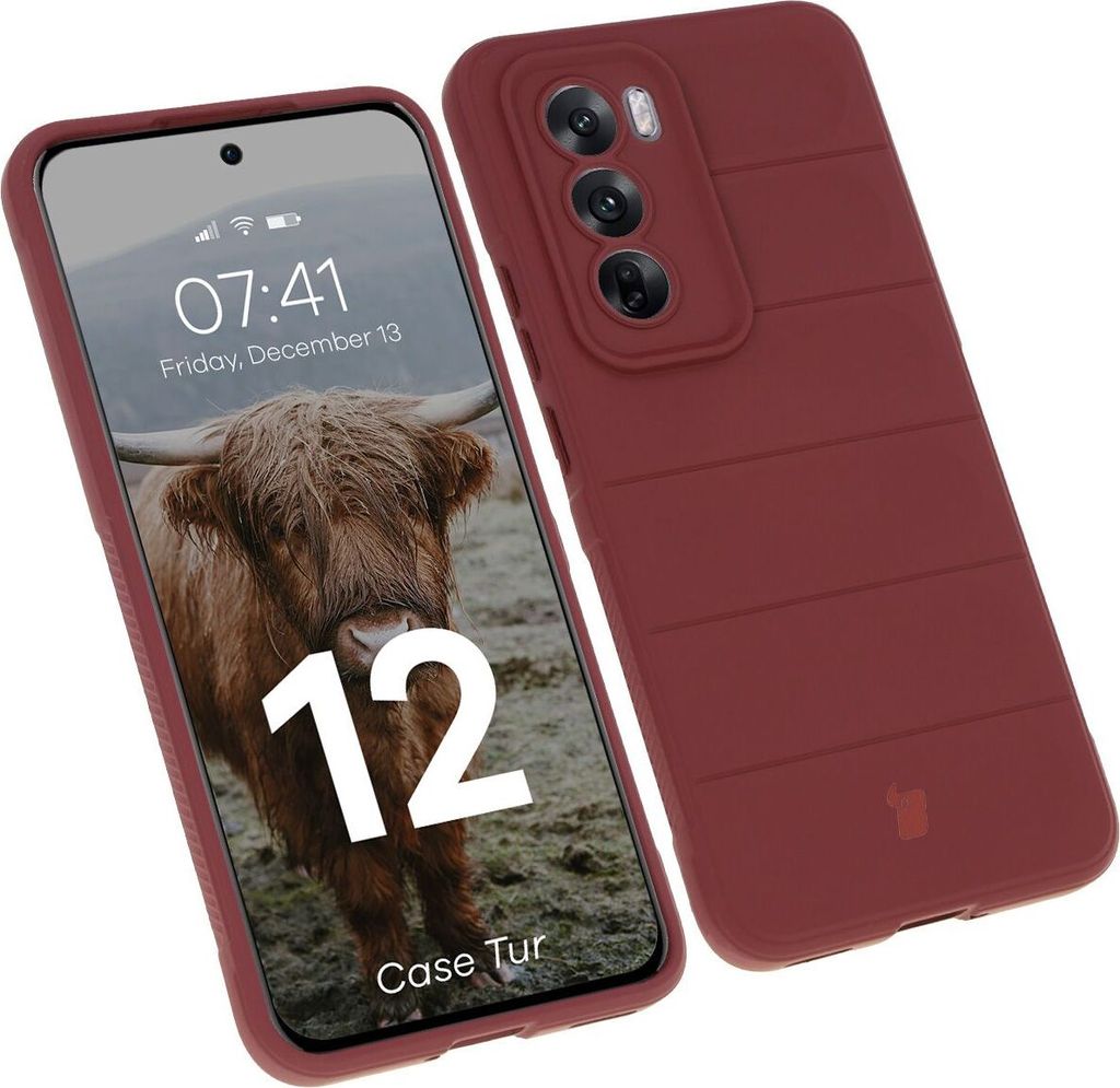 Pancerne etui Bizon Case Tur do Oppo Reno 12, ciemnofioletowe