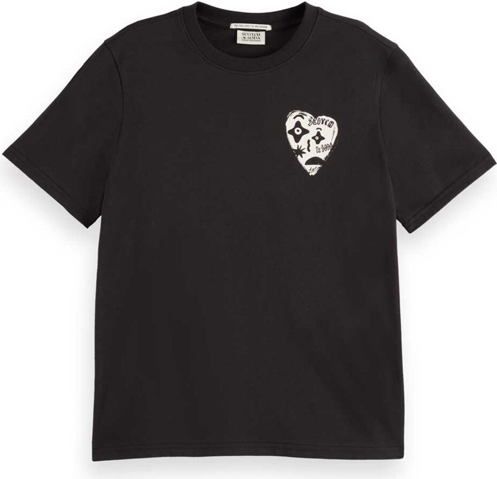 Scotch & Soda Art Work Regular Fit Kurzarm-t-shirt Schwarz XS Frau Schwarz XS