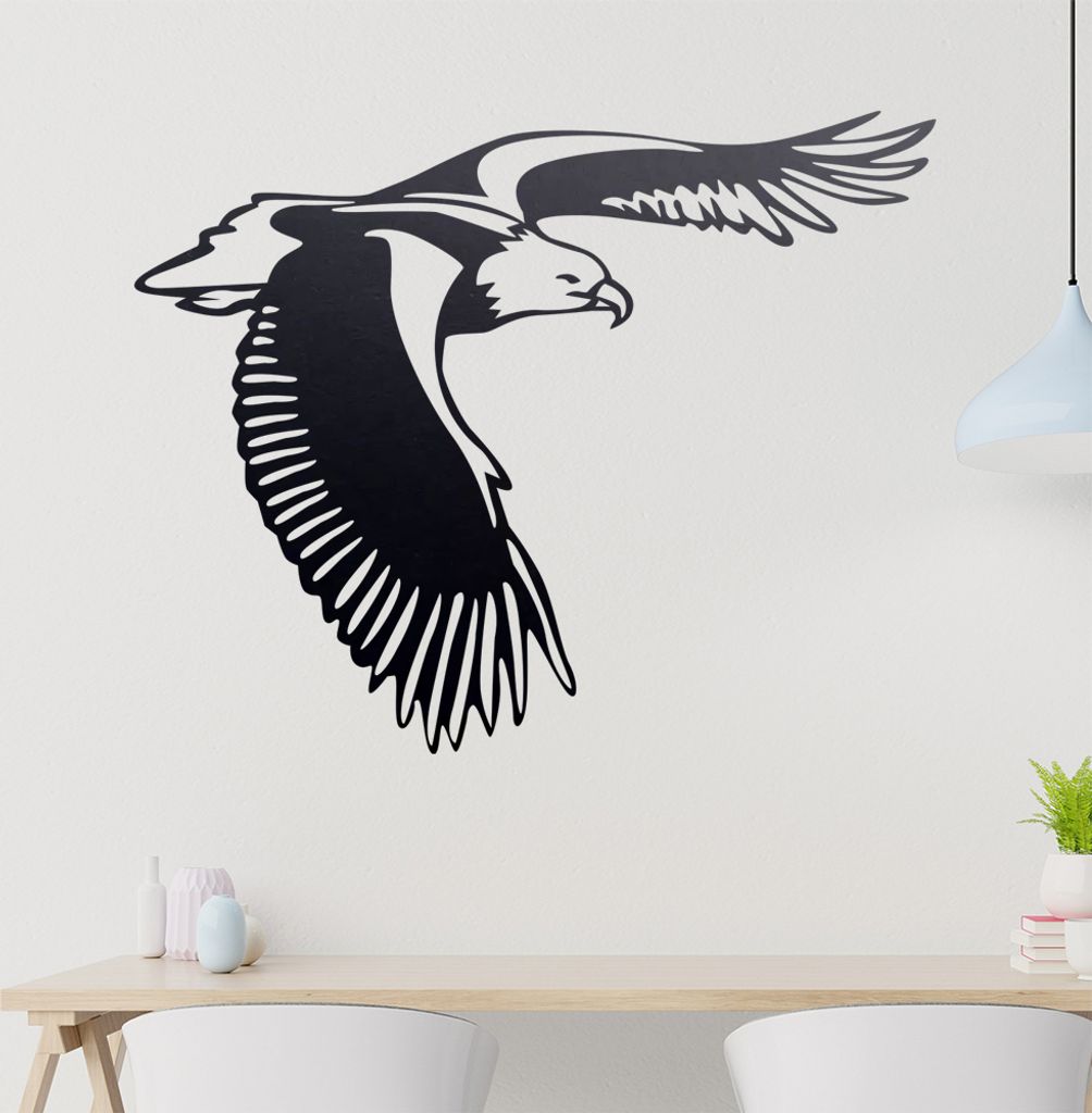 Adler Wandtattoo in 6 Größen - Wandaufkleber Wall Sticker - Dekoration, Küche, Wohnzimmer, Schlafzimmer, Badezimmer