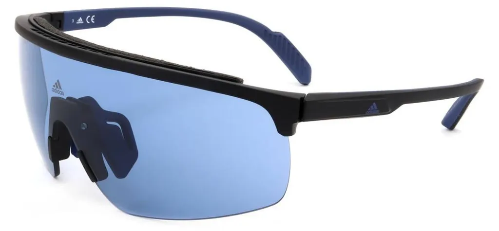 Lunettes de soleil sport Adidas pour homme monture noire mate SP0044