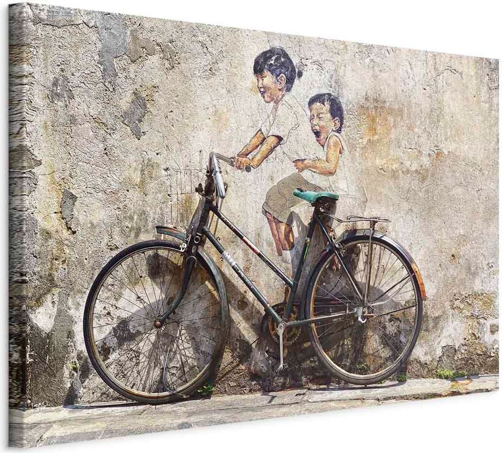 Italienischer Leinwand Leinwandbild - Carefree (1 Part) Wide 90x60 cm Menschen n-B-0071-b-a