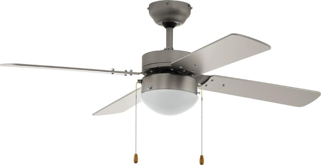 EGLO Deckenventilator Gelsina, 4 Flügel Ventilator mit Zugkette, Beleuchtung und Sommer Winter Betrieb, AC Motor, Ø 106,6cm