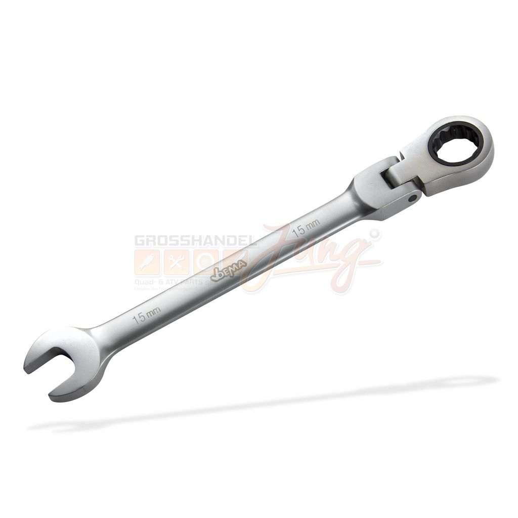 Gelenk- Maul- Ring- Ratschenschlüssel 15 mm