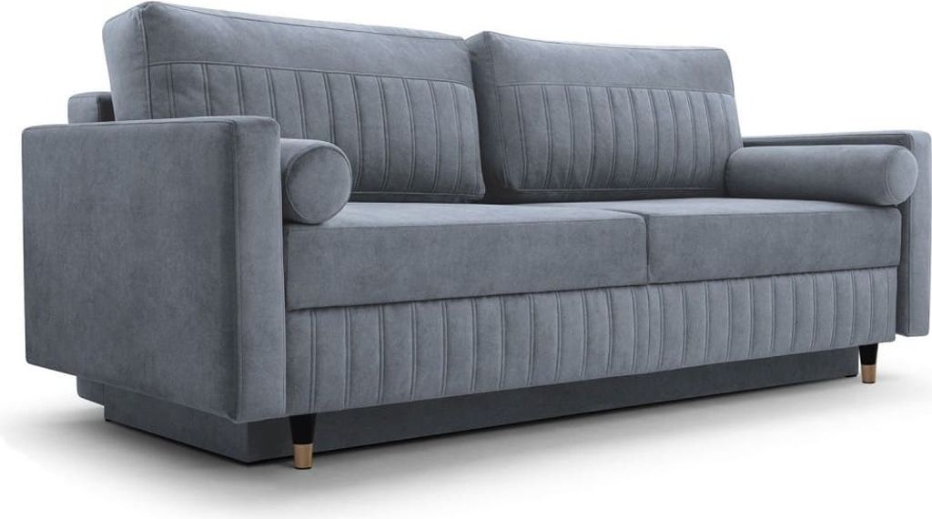 Schlafsofa, Sofa mit Schlaffunktion und Bettkasten Couch für Wohnzimmer Sofagarnitur Wohnlandschaft mit Bettfunktion Polstersofa - 213x83x104 NANC...