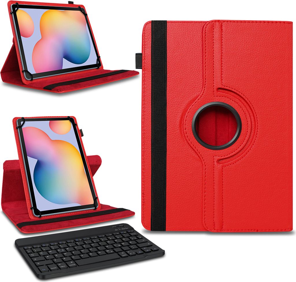 Tasche Tastatur Hülle für Samsung Galaxy Tab A9+/ A9 Plus Schutzhülle BluetoothFarben:Rot