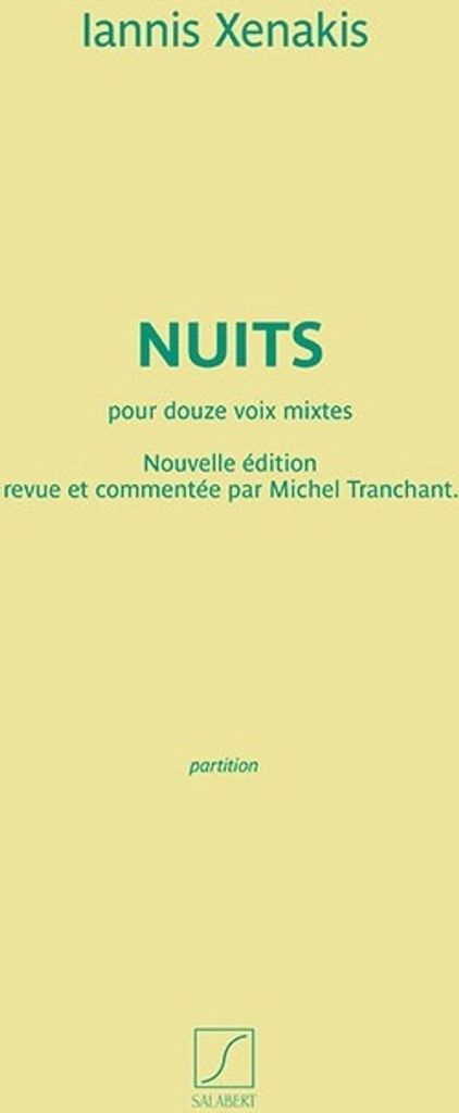 Iannis Xenakis, Nuits 12-Part Mixed Chorus a Cappella Partitur