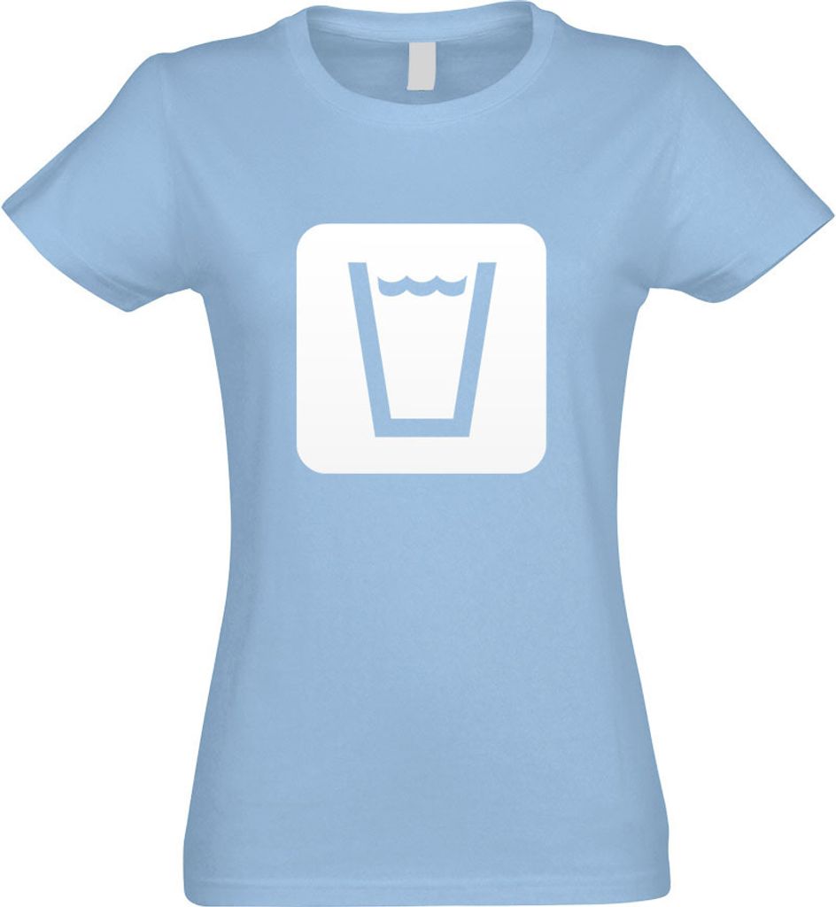 Kiwistar - T-Shirt tailliert - Damen - himmelblau - Trinkwassersteller Piktogramme - mit Motiv Bedruckt - Funshirt Design - Sport - Freizeit - Dame...
