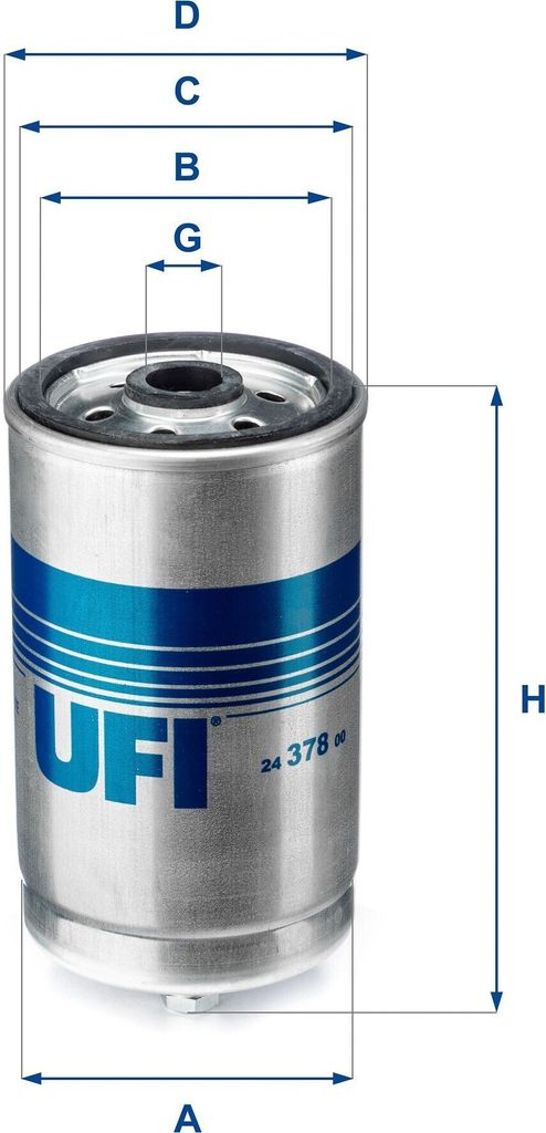 Kraftstofffilter UFI 24.378.00 passend für MERCEDES-BENZ Intouro (O 560) Filtereinsatz