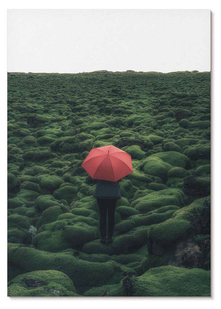POSTER - 59x84 cm (A1) - X-Mario - Dominierendes Grün, Ruhe, geheimnisvolle Aura, Kontrast - Wandbild für Wohnzimmer Schlafzimmer & Flur, Moderne...