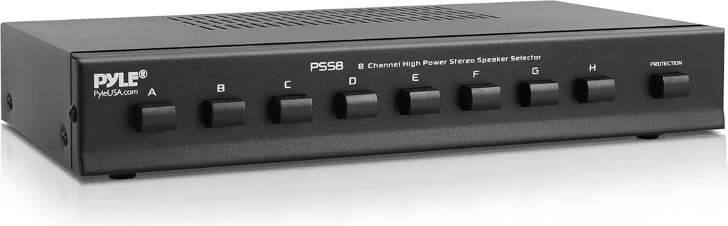 Pyle Premium Nuovo e migliorato Commutatore per diffusori a 8 zone Scatola di commutazione e distribuzione per amplificatori stereo multicanale ad alta potenza Interruttori A/B/C/D