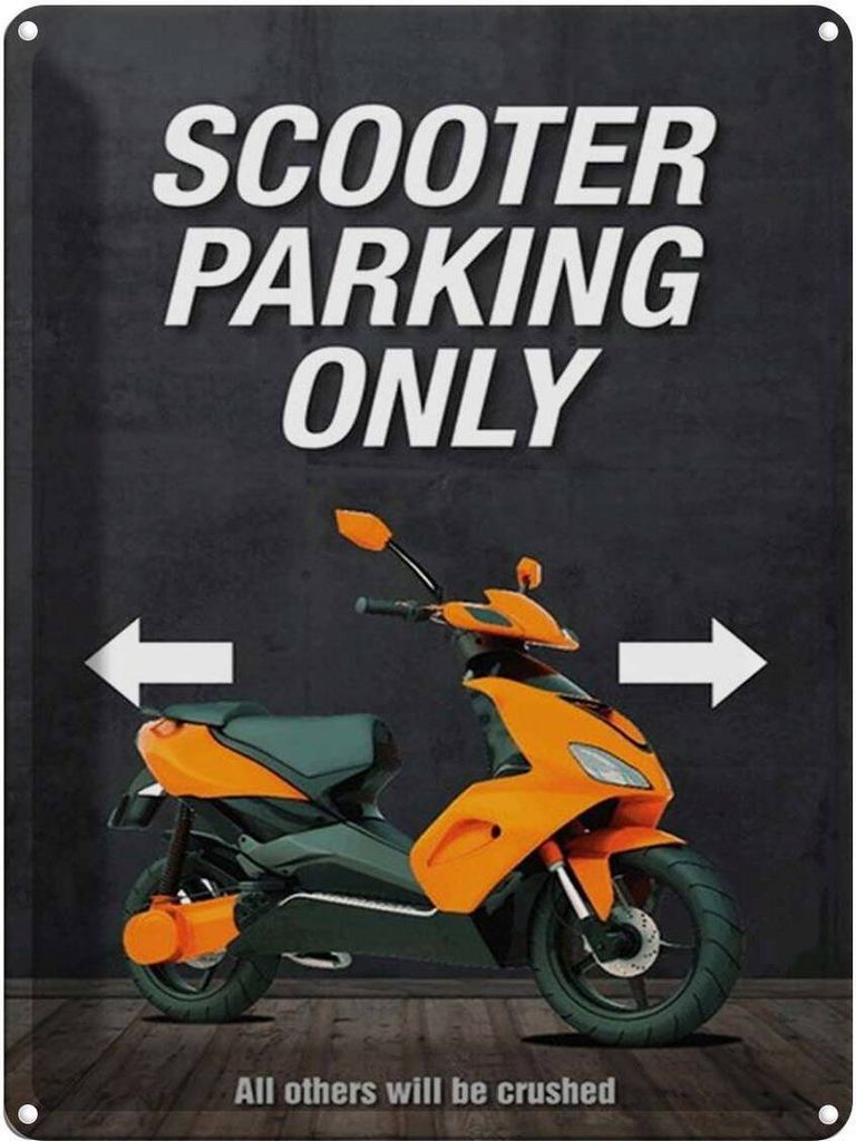 vianmo Blechschild 40x30 cm Scooter Parking only all others